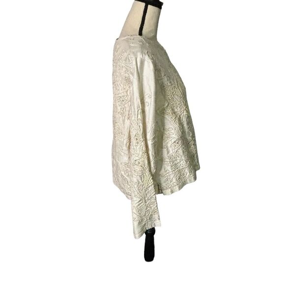 Sandy Starkman Skirt Set Womens 1X White 100% Silk Beaded 3 Piece Vintage - Picture 5 of 16